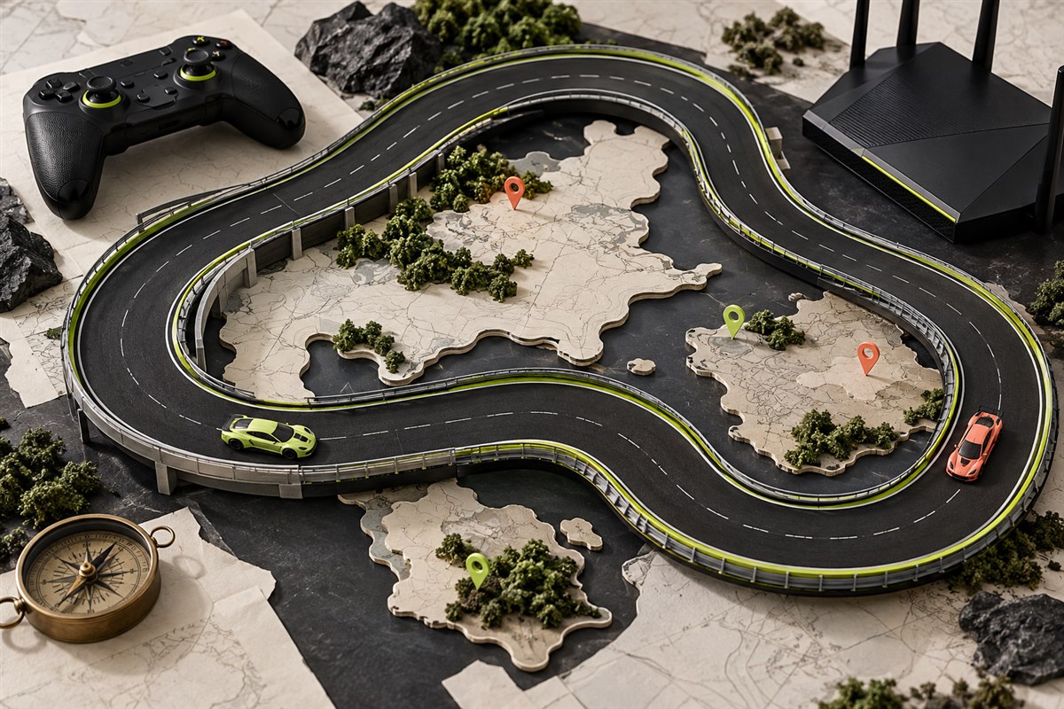 地区图卡与完整微缩道路模型